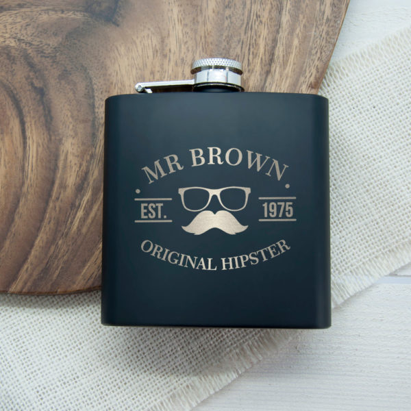 Product image of Original Hipster's Black Hip Flask from Treat Republic