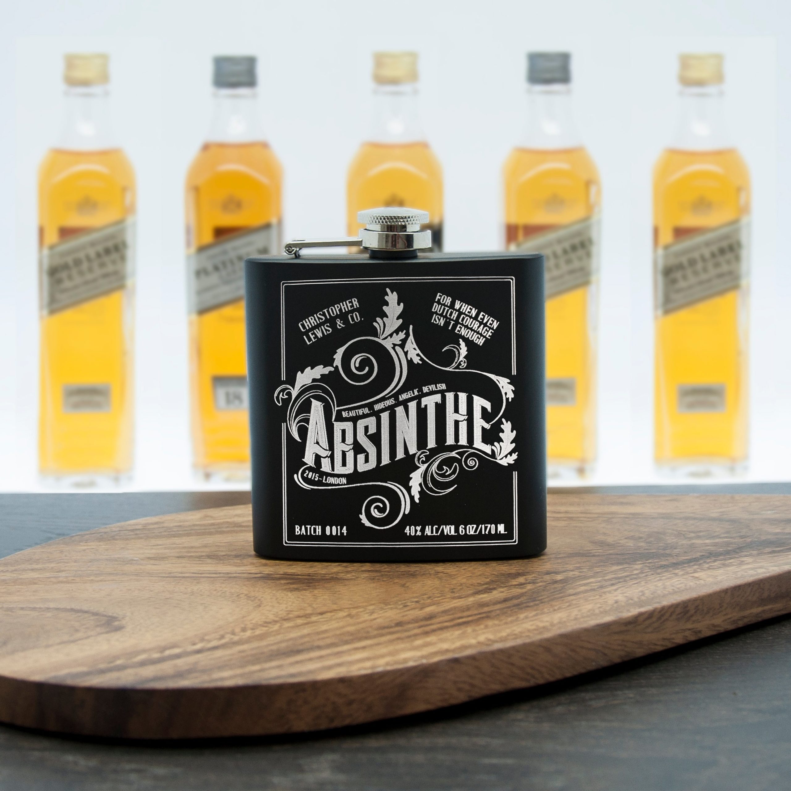 Product image of Personalised Absinthe Vintage Hip Flask from Treat Republic