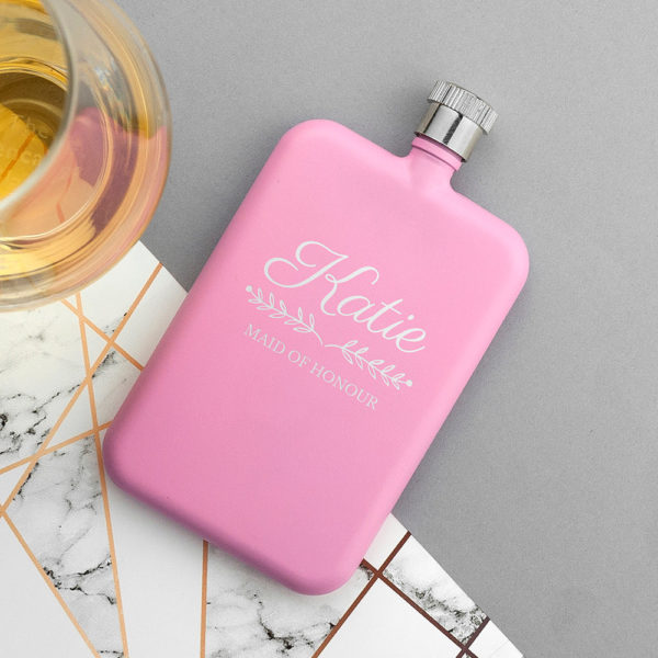 Product image of Personalised Bridal Party Slimline Hip Flask from Treat Republic