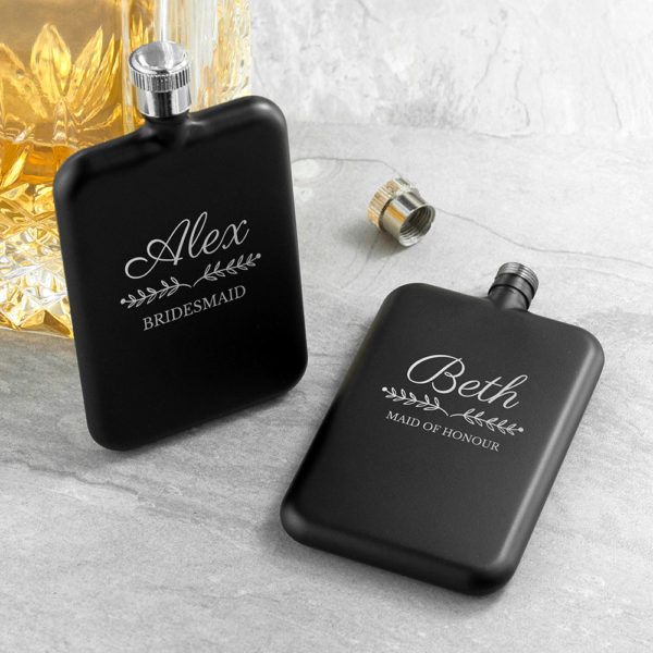 Product image of Personalised Bridal Party Slimline Hip Flask from Treat Republic