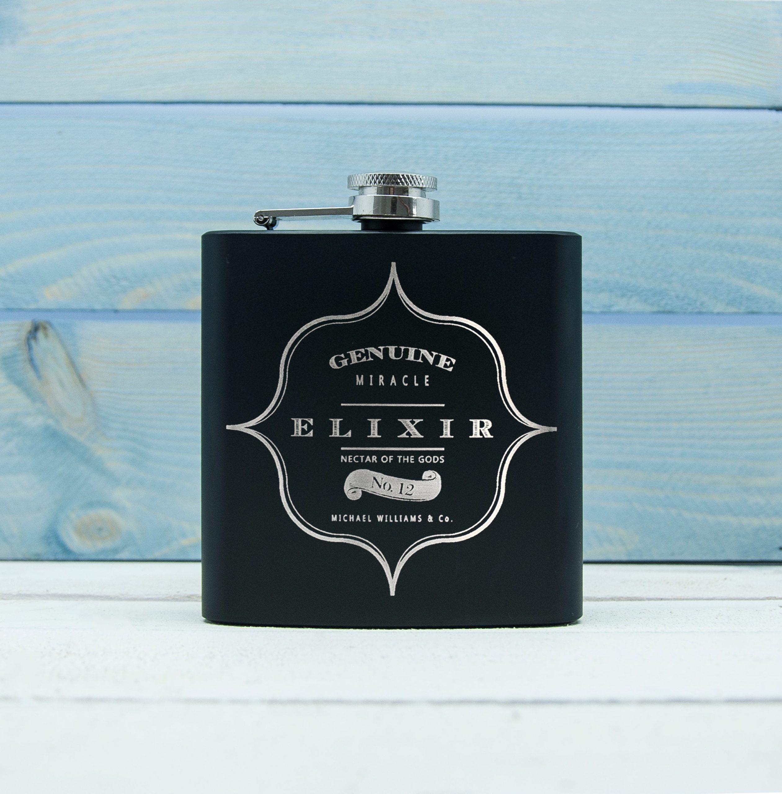 Product image of Personalised Elixir Vintage Hip Flask from Treat Republic