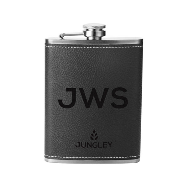 Product image of Personalised Faux Leather Hip Flask from Treat Republic