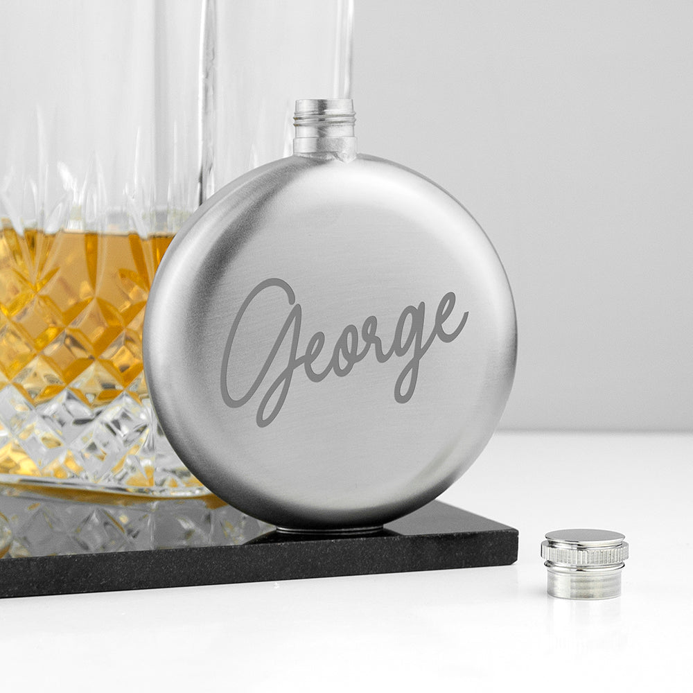 Product image of Personalised Round Hip Flask from Treat Republic