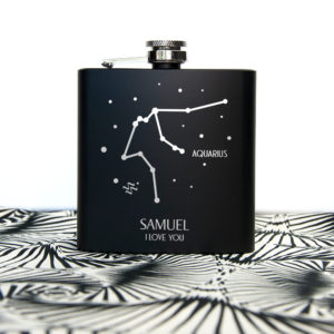 Product image of Star Constellation Matte Black Hip Flask from Treat Republic