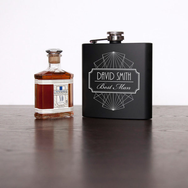 Product image of Thank You For Being My Best Man Black Matte Hip Flask from Treat Republic