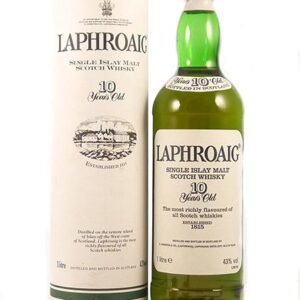 Product image of 1990's Laphroaig 10 Year Old Post Royal Warrant Islay Single Malt Scotch Whisky Distillery Bottling 1990's 100cls Original Box from Vintage Wine Gifts