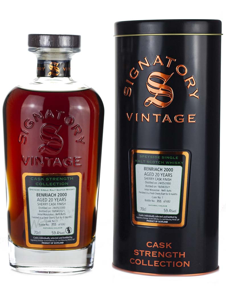 Product image of Benriach 20 Year Old 2000 Signatory Cask Strength from The Whisky Barrel