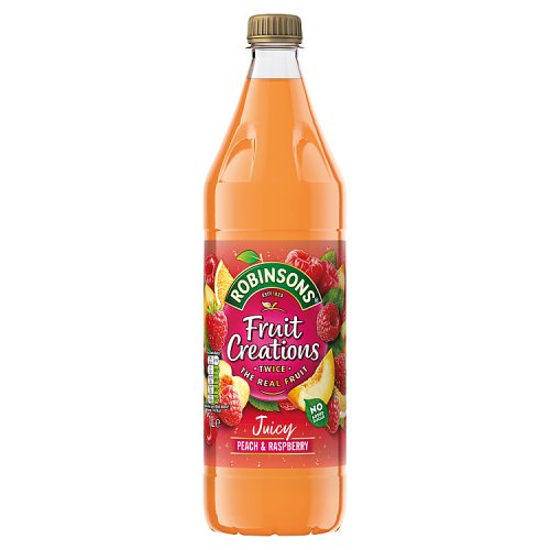 Product image of Robinsons Fruit Creations Delicious Peach & Raspberry Squash from British Corner Shop