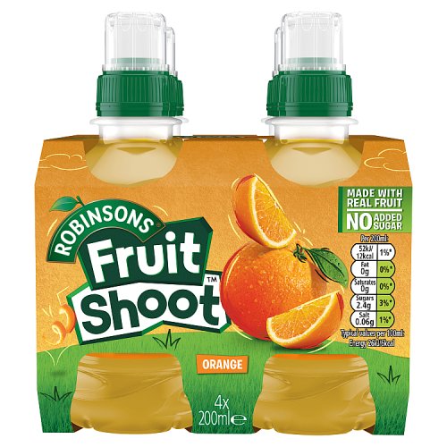 Product image of Robinsons Fruit Shoot No Added Sugar Orange 4 Pack from British Corner Shop
