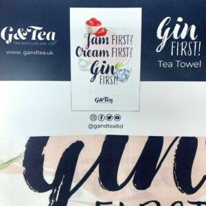 Product image of Jam First? Cream First? Gin First? Tea Towel from Devon Hampers