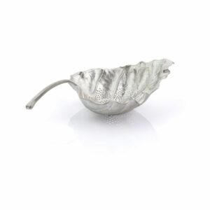 Product image of Maple Leaf Tin Tea Strainer & China Tea Tidy from Devon Hampers