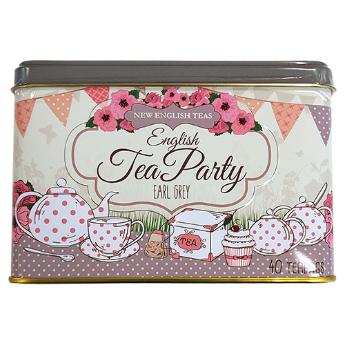 Product image of New English Teas English Tea Party Tin 40 Earl Grey Teabags from British Corner Shop