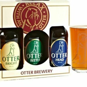 Product image of Otter Brewery Ale & Bitter Gift Pack - 3 x 500ml Plus 3 Otter Pint Glasses - Standard Box from Devon Hampers
