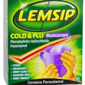 Product image of Lemsip Cold & Flu Blackcurrant Sachets 10 Sachets from Medino UK