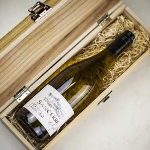 Product image of Adrien Marechal Sancerre White Wine in Personalised Wood Gift Box  - Engraved with your message from Farrar and Tanner