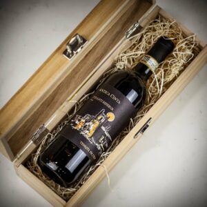 Product image of Antica Cinta Chianti Riserva DOCG Red Wine in Personalised Wood Gift Box  - Engraved with your message from Farrar and Tanner