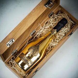 Product image of Armand de Brignac Champagne in Personalised Premium Oak Gift Box from Farrar and Tanner