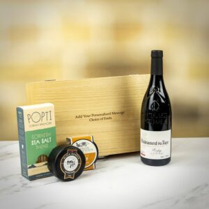 Product image of Calvet Châteauneuf Du Pape Red Wine with Artisan Cheese and Potted Beef Personalised Hamper from Farrar and Tanner