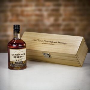 Product image of Chairman's Reserve  Rum in Personalised Wood Gift Box  - Engraved with your message from Farrar and Tanner