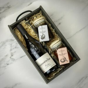 Product image of Chateauneuf Du Pape Red Wine & Chutney Personalised Gift Set  - Engraved with your message from Farrar and Tanner