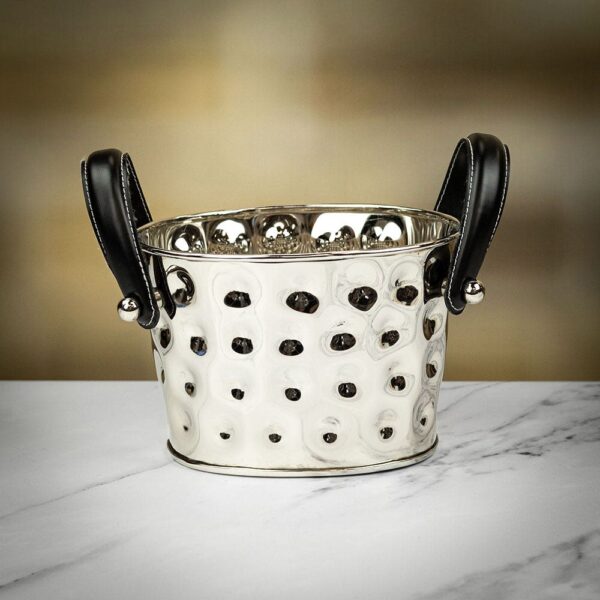 Product image of Culinary Concepts Ice Bucket with Black Leather Handles - (Not Boxed) from Farrar and Tanner