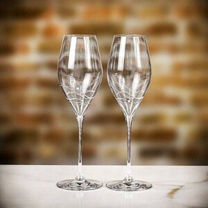 Product image of Dartington Swarovski Pair of Prosecco Flutes  - can be Engraved or Personalised from Farrar and Tanner