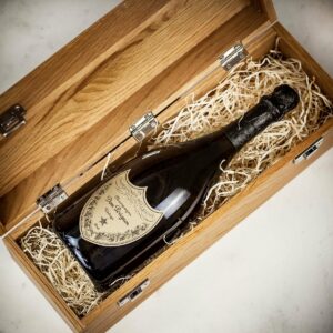 Product image of Dom Pérignon Vintage Champagne in Personalised Premium Oak Gift Box from Farrar and Tanner