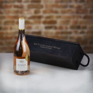 Product image of Estandon Heritage Cotes de Provence Rose in Personalised Black Sliding Lid Wood Gift Box  - Engraved with your message from Farrar and Tanner