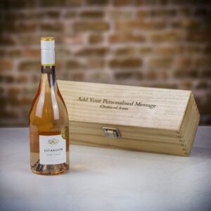 Product image of Estandon Héritage Côtes de Provence Rosé in Personalised Wood Gift Box  - Engraved with your message from Farrar and Tanner