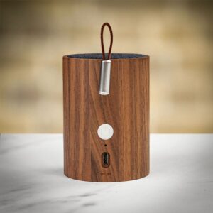 Product image of Gingko Design Drum Bluetooth Speaker - Walnut from Farrar and Tanner