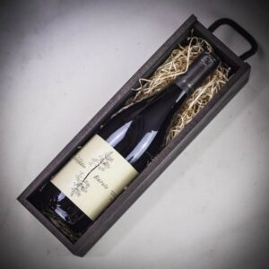 Product image of Lo Zoccolaio Barolo Red Wine in Personalised Black Sliding Lid Wooden Gift Box  - Engraved with your message from Farrar and Tanner