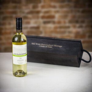 Product image of Luis Felipe Edwards 'Lot 66' Sauvignon Blanc White Wine in Personalised Black Sliding Lid Wooden Gift Box  - Engraved with your message from Farrar and Tanner
