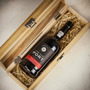 Product image of Regimental Fine Ruby Port in Personalised Wood Gift Box  - Engraved with your message from Farrar and Tanner