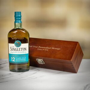 Product image of The Singleton 12 Year Old Single Malt Scotch Whisky in Personalised Premium Wood Gift Box  - Engraved with your message from Farrar and Tanner